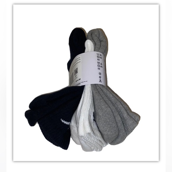 Nike Everyday Crew Socks 3 Pair Men 8-12 Wmn 10-13 Gray White Black Logo Cushion - Picture 8 of 12